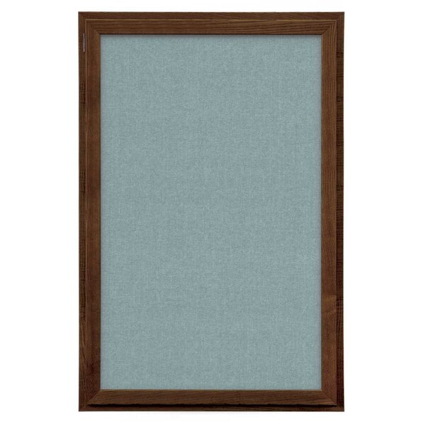 Indoor Enclosed Combo Board, 72"x36", Satin Frame/White Porc & Cobalt